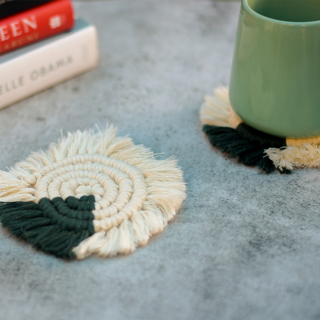 Handwoven Macrame Coasters - Pie