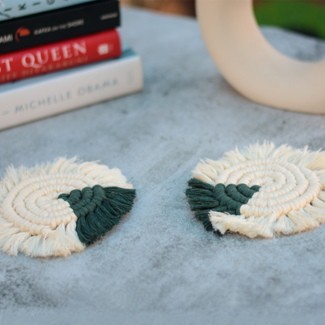Handwoven Macrame Coasters - Pie