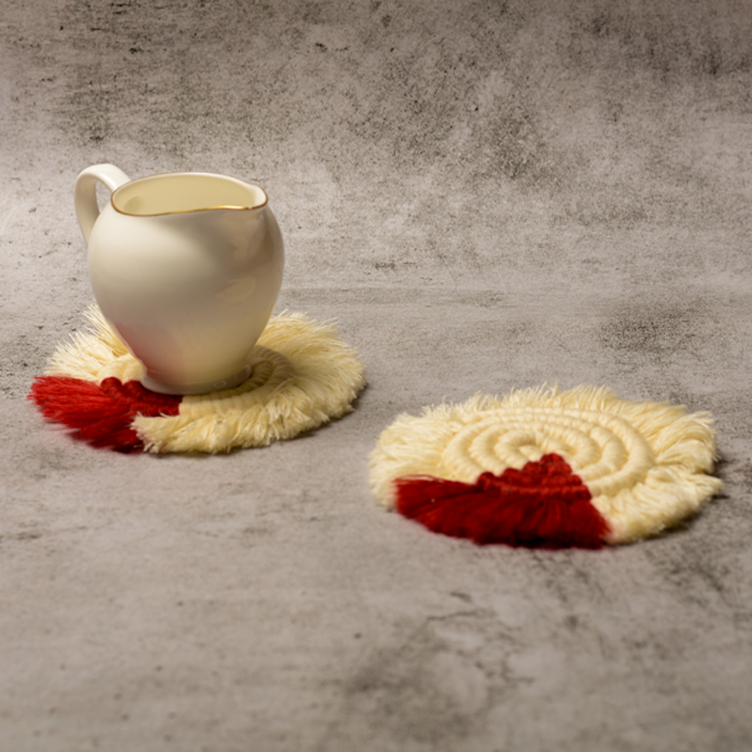 Handwoven Macrame Coasters - Pie