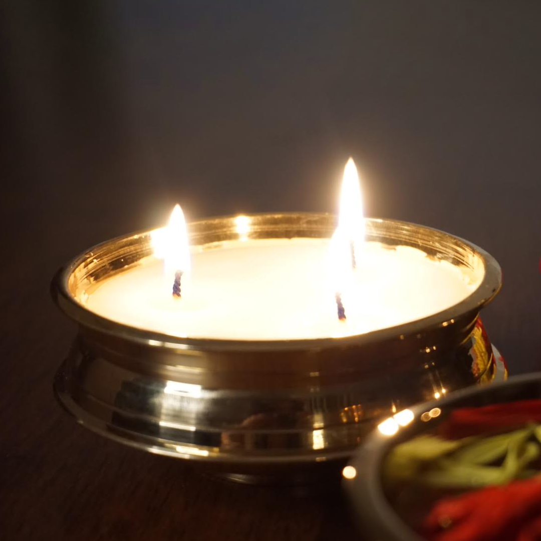 Festival Lights - Brass Urli Candle (Beeswax)