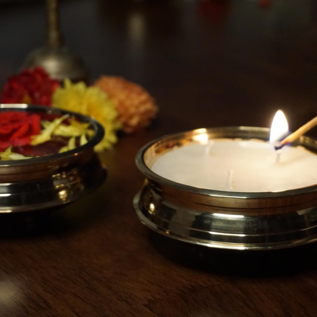 Festival Lights - Brass Urli Candle (Beeswax)